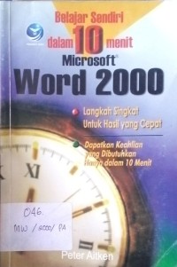 Image of Microsoft Word 2000 : Belajar Sendiri dalam 10 Menit